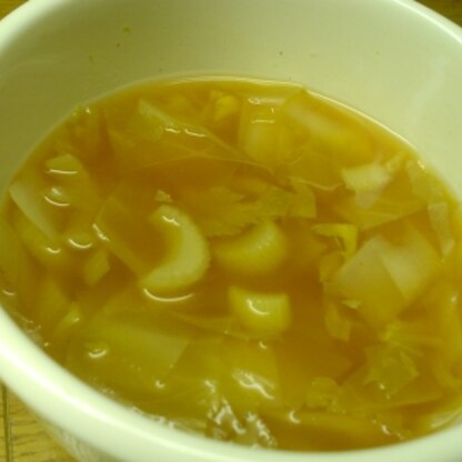シンプルな味付けなんですけど、セロリを加えるとスープが一段と美味しくなりますね。ごちそうさまでした。